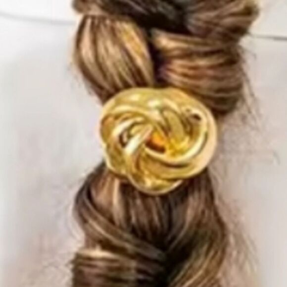 New ZARA 4pc Gold Ponytail Hair Rings - Picture 2 of 10